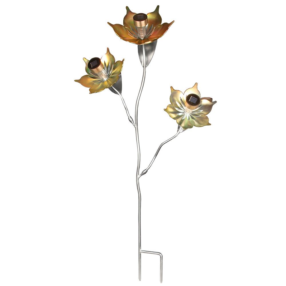 sluce Solarblume Garten Solarleuchte »SUNFLOW 3flammig